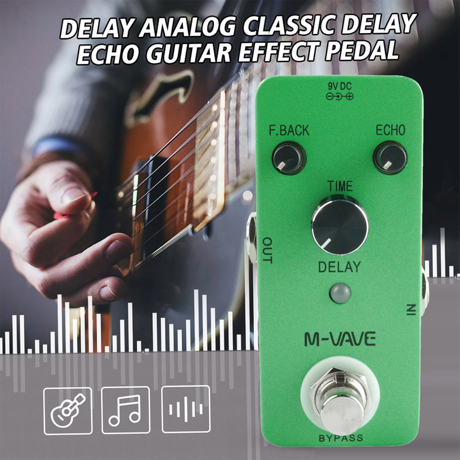 M-VAVE DELAY Analog Delay Echo Guitar Effect Pedal Zinc Alloy Shell True Bypass