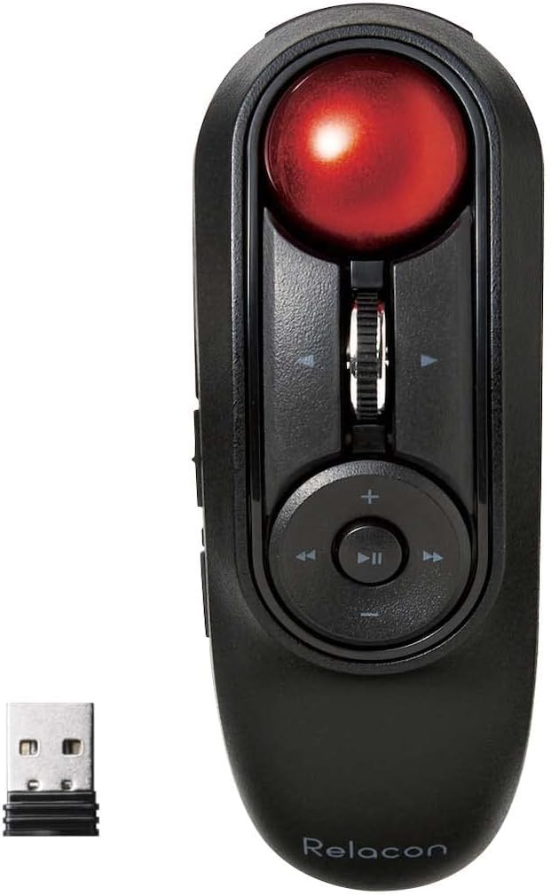 ELECOM Handheld Bluetooth Thumb-operated Trackball Mouse, 10-Button Function with Smooth Tracking, Precision Optical Gaming Sensor, Left / Right Handed (M-RT1BRXBK)