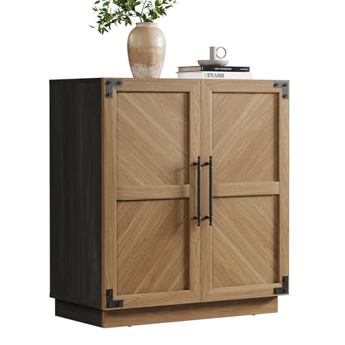 SICOTAS Sideboard Buffet Cabinet with Storage - Modern Farmhouse Credenza with Doors and Adjustable Shelves Fluted Kitchen Buffet Storage Cabinet Coffee Bar Cabinets
