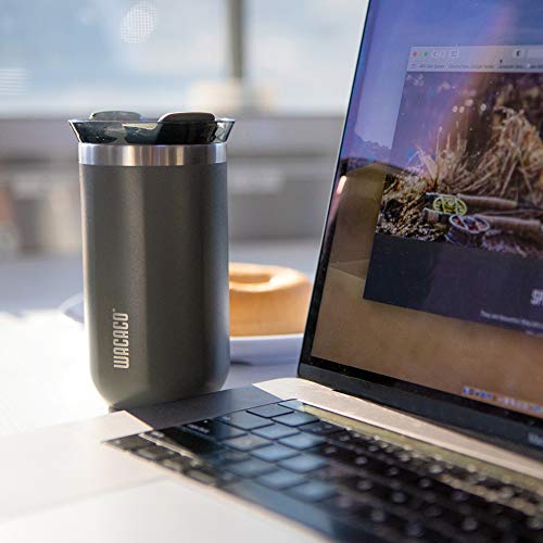 WACACO Octaroma Classico Vacuum Insulated Coffee Mug, Double-wall Stainless Steel Travel Tumbler With Drinking Lid, 6 fl oz (180ml), Carmine Red