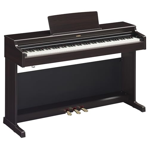 Yamaha Arius, 88-Key Weighted Action Digital Beginner and Intermediate Players, Dynamic Response, Grand Piano Sound, 3-Pedal Unit, Upright Design, Bench Included, Dark Rosewood (YDP105R)