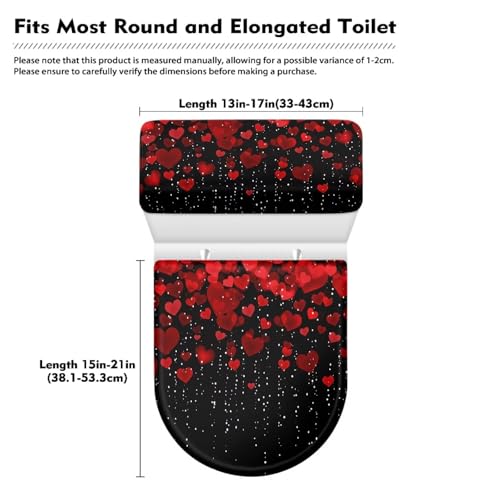 Christmas Bow Bell Toilet Tank Lid Cover and Toilet Seat Lid Cover 2 Pcs Set Toilets Covers with Elastic Cloth Fits Most Toilets Tanks & Lids
