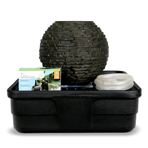 Aquascape 78290 Medium Stacked Sphere Water Fountain Kit, Slate Gray, Landscape Kit