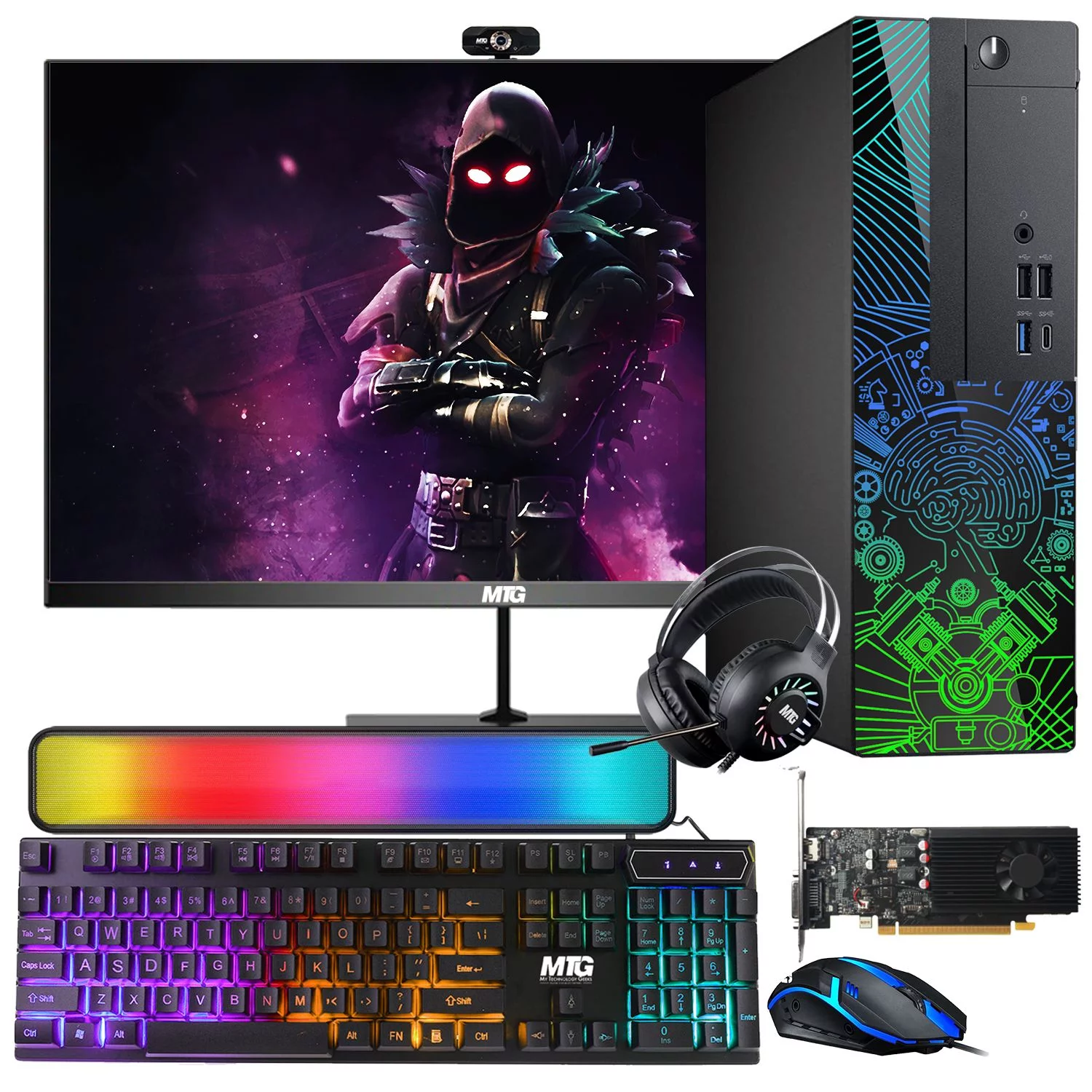 Restored Lumos 8 Gaming Desktop PC, Intel Core i5, 16GB RAM, 512GB SSD, GT 1030 2GB DDR5 Graphics Card, 22 inch 75hz Monitor, RGB Front Panel 385 Patterns, RGB Kit, Win 10 Pro (Refurbished)
