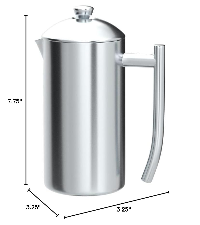 Frieling Double-Walled Stainless-Steel French Press Coffee Maker in Frustration Free Packaging, Polished, 17 Ounces