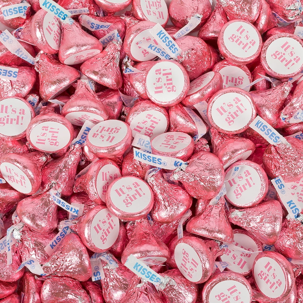 Girl Baby Shower Candy It's A Girl Pink Hershey's Kisses Candy (100 Count) - No Assembly Required