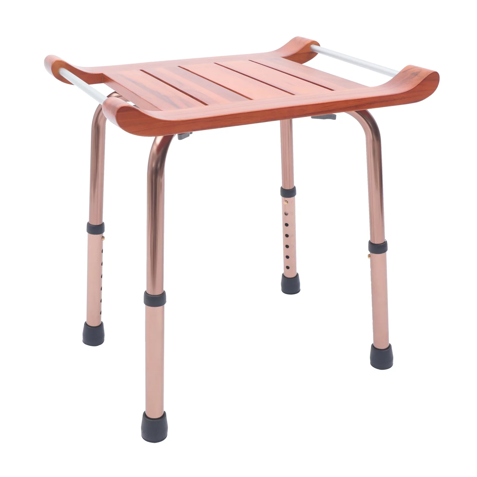 TFCFL Wooden Shower Bath Bench Stool Folding Shower Seat Bench Solid Wood Construction Steel Frame
