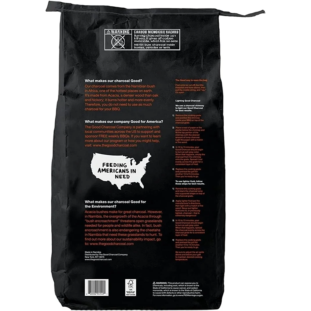The Good Charcoal Company Premium Acacia Hardwood Lump Charcoal, 15.4 Pounds