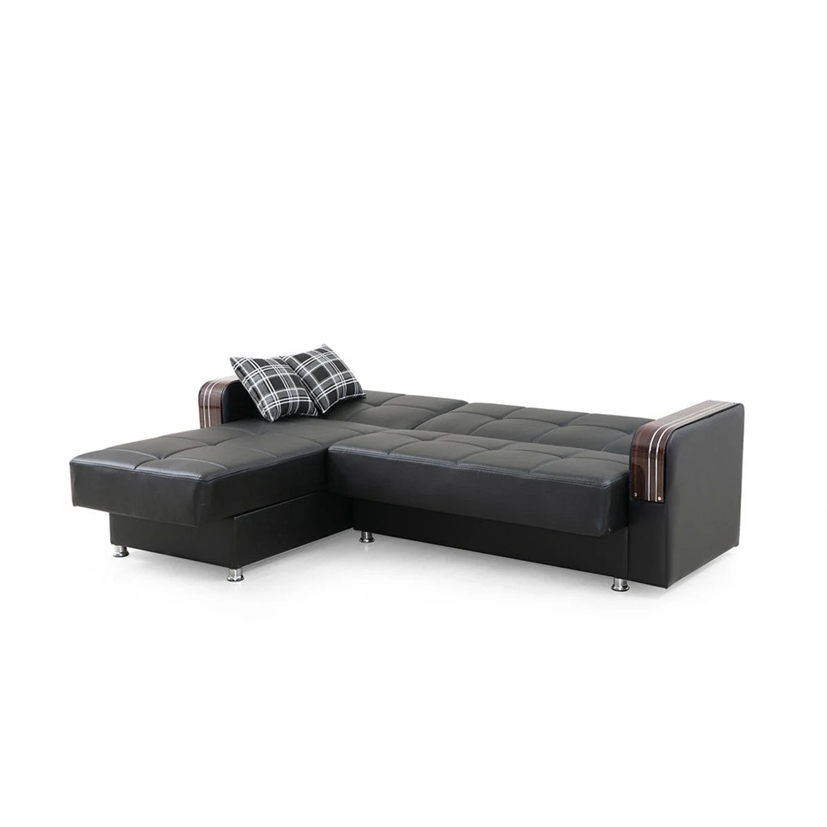 London Black Reversible Sectional Sofa