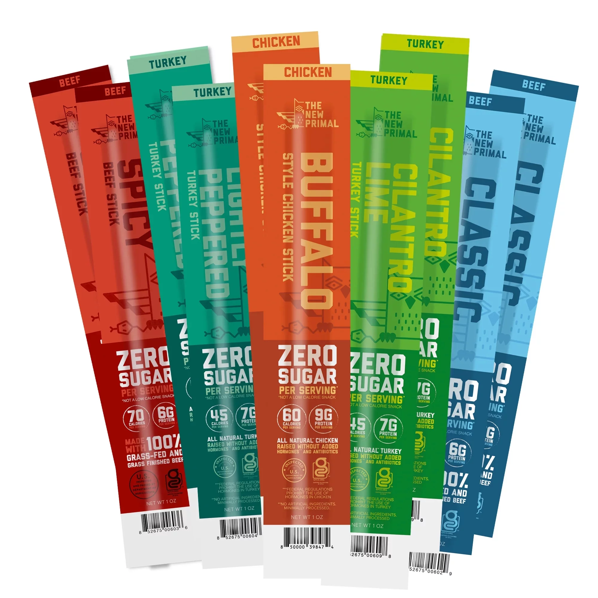 Zero Sugar Meat Stick Sampler, 10 Count