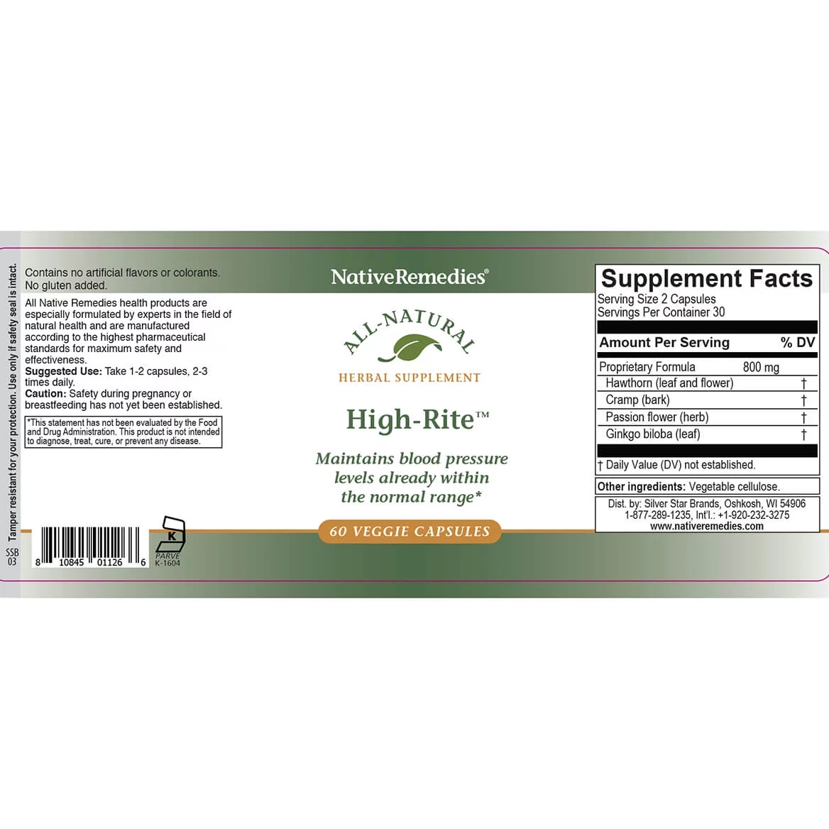 NativeRemedies High-Rite Veggie Cap 2 Pack