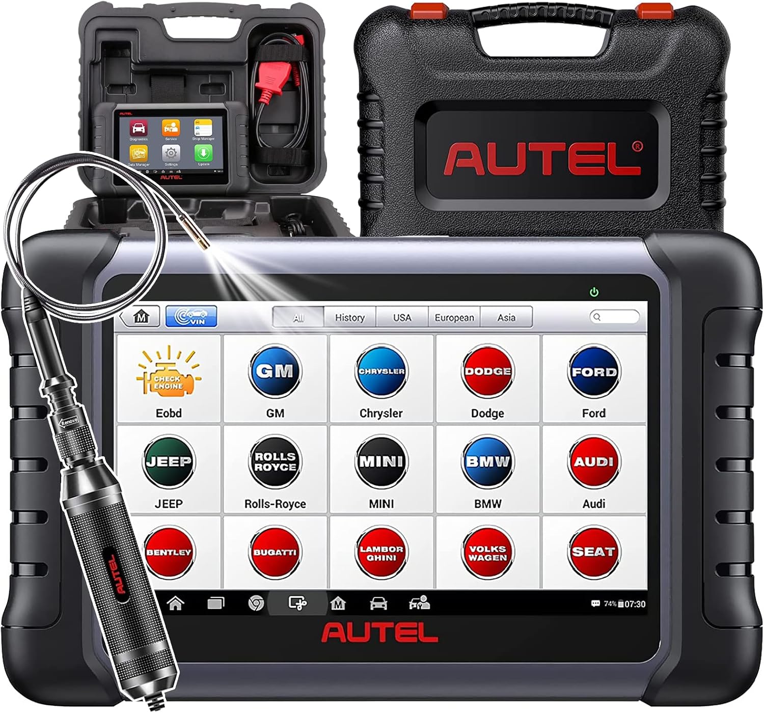 Autel MaxiCOM MK808Z with 60$ MV108S, 2024 Android 11 MK808 Bidirectional Scan Tool Same As MK808BT Pro MX808S MK808S, Alternative to MaxiCheck MX900 OBD2 Scanner, 28+ Service, Active Testing scanner