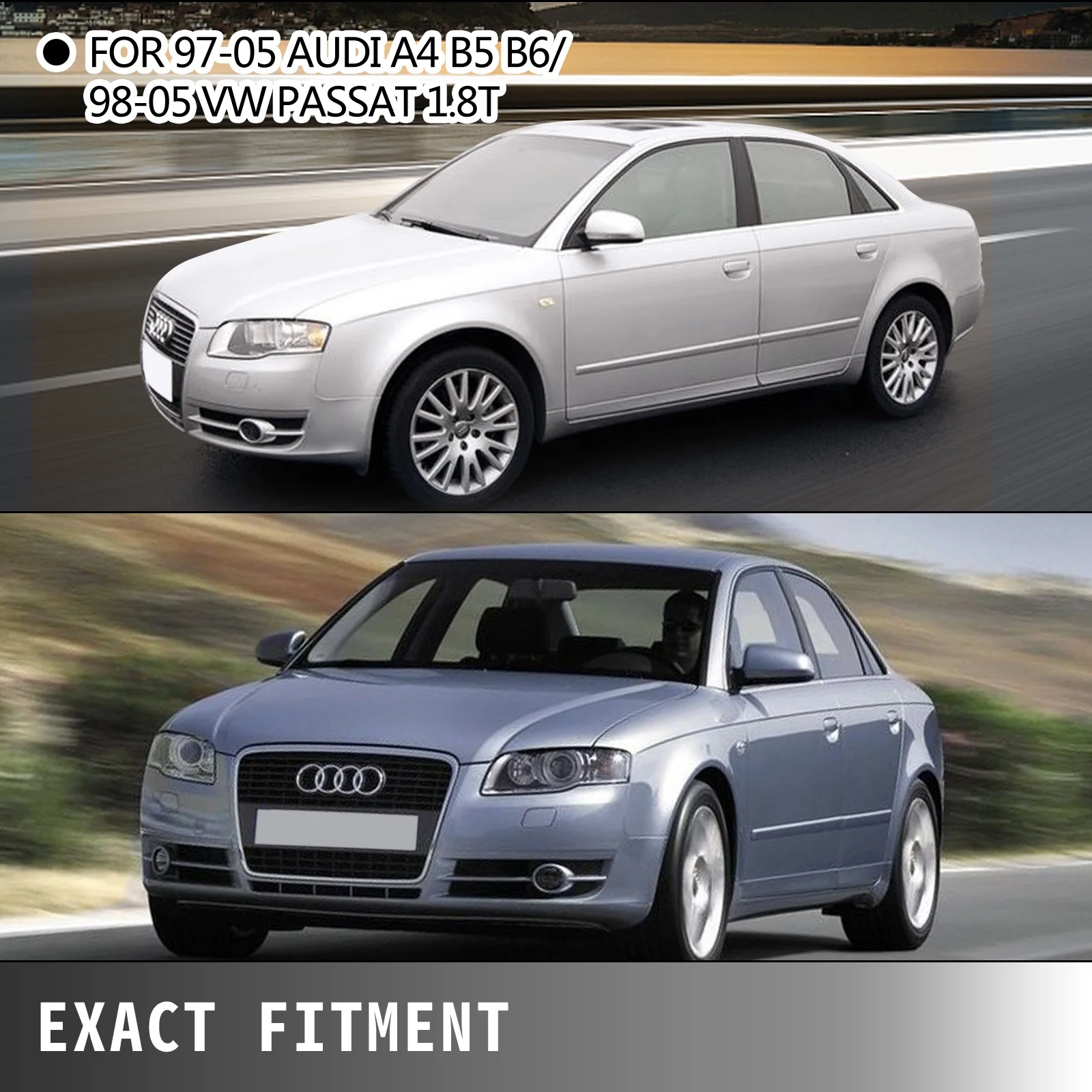 VEVOR Stainless Steel Racing Turbo Downpipe Exhaust for 97-05 Audi A4 B5 B6 VW Passat 1.8T