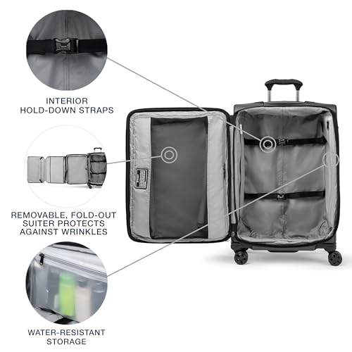 Travelpro Crew Classic Lightweight Softside Expandable Checked Luggage, 8 Wheel Spinner Suitcase, TSA Lock, Men and Women, Checked Large 29-Inch, Patriot Blue