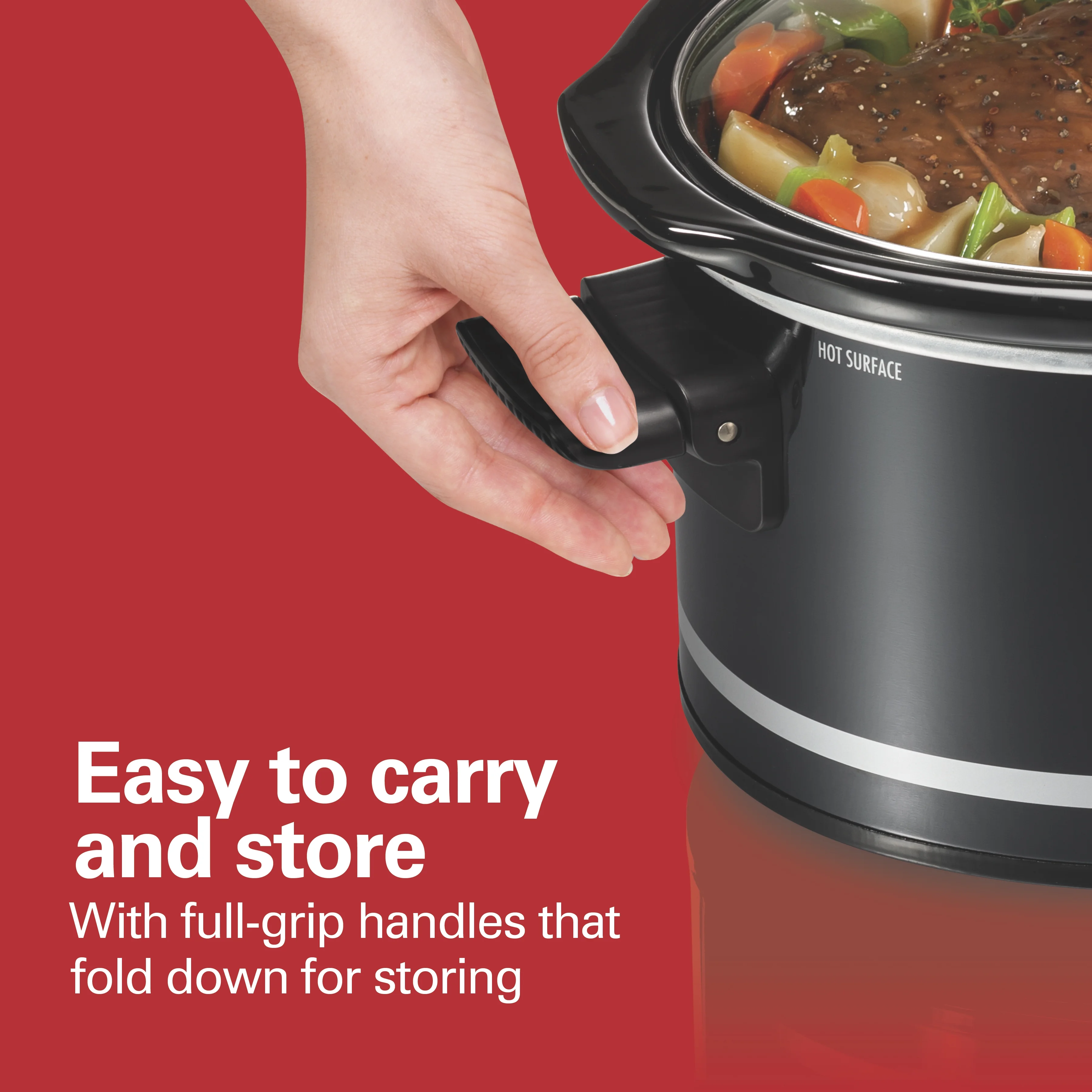 Hamilton Beach Slow Cooker, 8 Quart Capacity, Extra-Large, Serves 10+, Removable Crock, Black, 33185