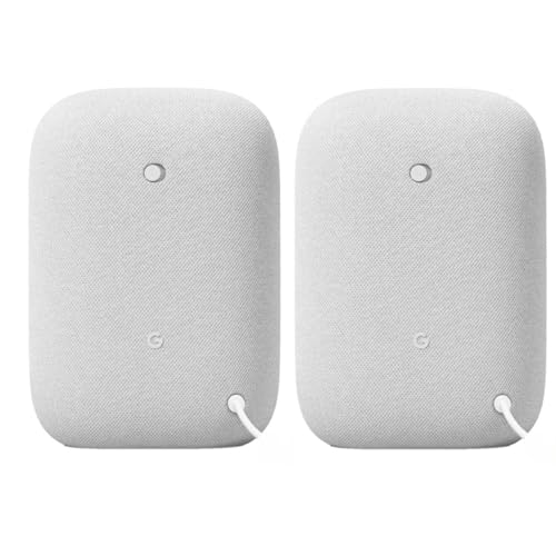 Google Audio (2-Pack) Smart Speakers – Wireless Bluetooth & Wi‑Fi Home Speaker Bundle with Powerful Stereo Sound, Multi-Room Audio Assistant Voice Control