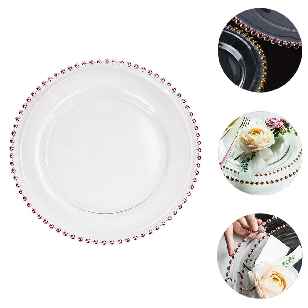 1Pc Clear Glass Dinner Plate Chic Fruit Steak Plate Western Dessert Tray (27)