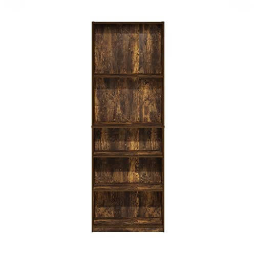 FURINNO JAYA Simply Home 5-Shelf Bookcase, 5-Tier, Black