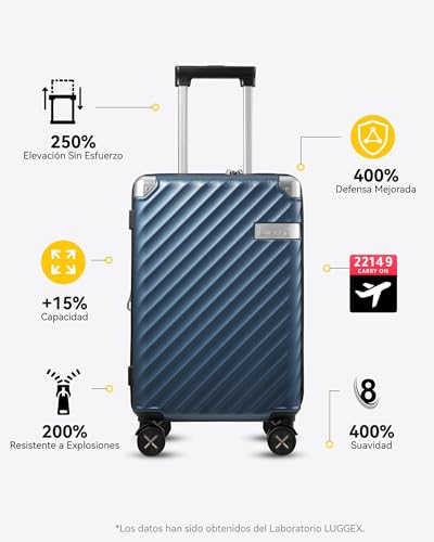 LUGGEX Luggage with Spinner Wheels, Polycarbonate Expandable Hard Shell Suitcase, Carry On 20 Inch, Charcoal Metallic