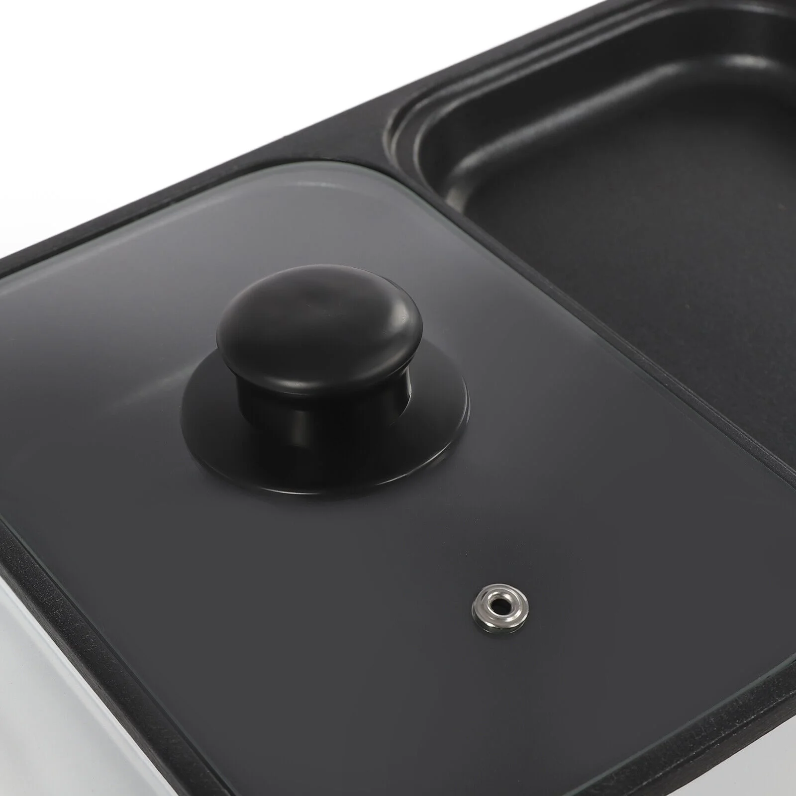 2 in 1 Electric Hot Pot Non-Stick BBQ Plate Barbecue Grill Cooking Frying Pan