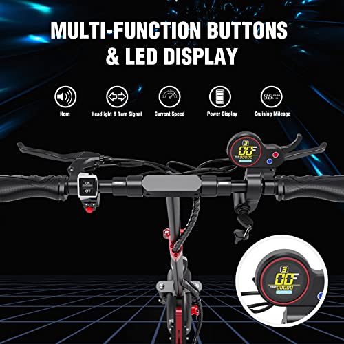 EVERCROSS H5 Electric Scooter, Electric Scooter for Adults with 800W Motor, Up to 28MPH & 25 Miles-10'' Solid Tires, E-Scooter with Seat & Dual Braking