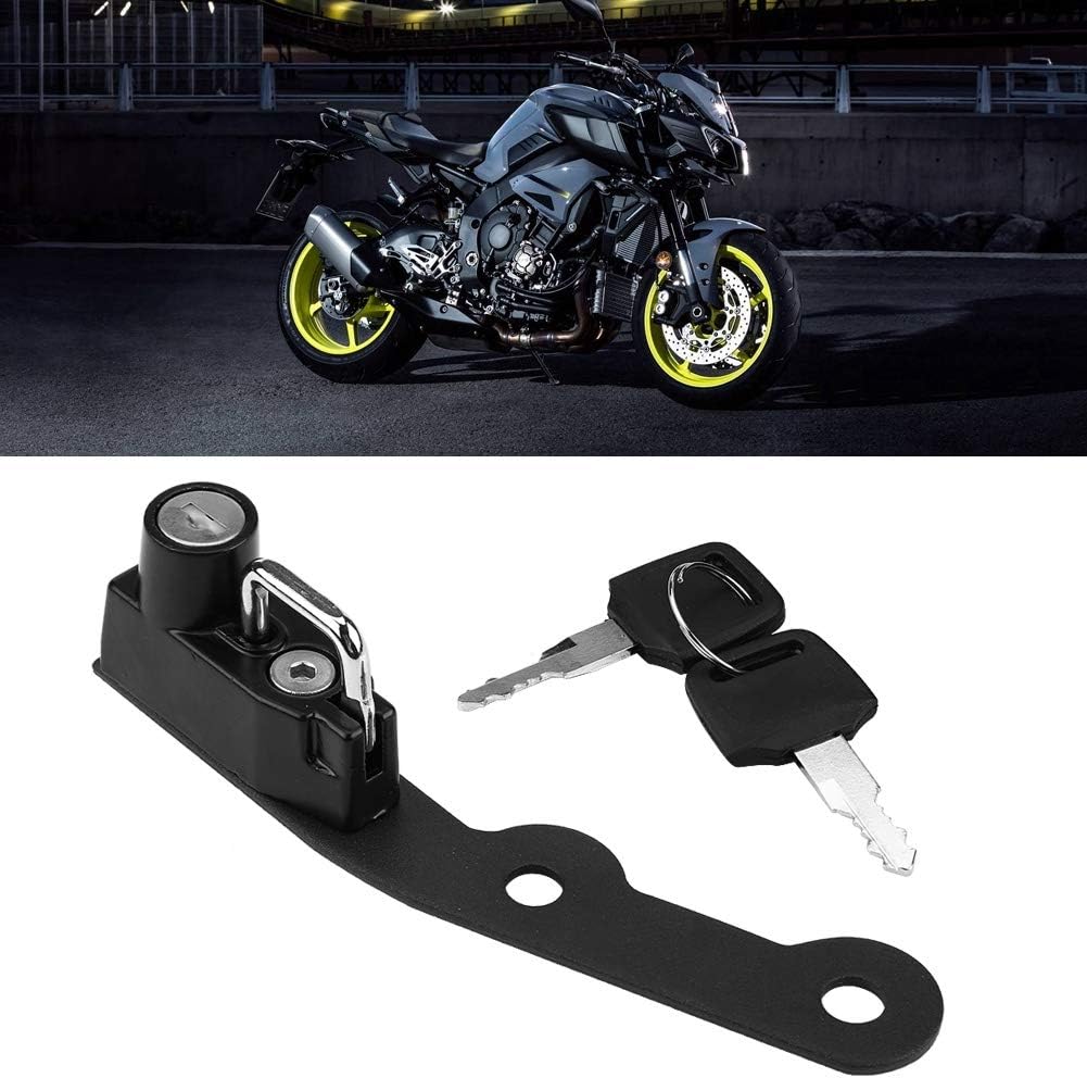 KIMISS Motorcycle Helmet Lock, Motorcycle Alloy Mount Hook Keys Locking Set Anti-Theft Helmet Security Lock for MT-09 FZ-09 FJ-09 XSR900