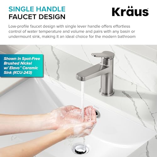 KRAUS Indy Single Handle One Hole Bathroom Sink Faucet in Chrome, KBF-1411CH