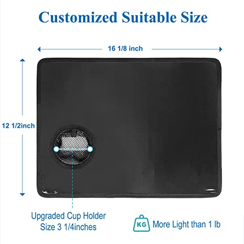 Walker Tray with Mesh Pockets, Universal Walker Tray Table with Cup Holder for Standard Folding Walker, Mobility Walker Accessories, Walker Tray, Medical Equipment for Senior-Black