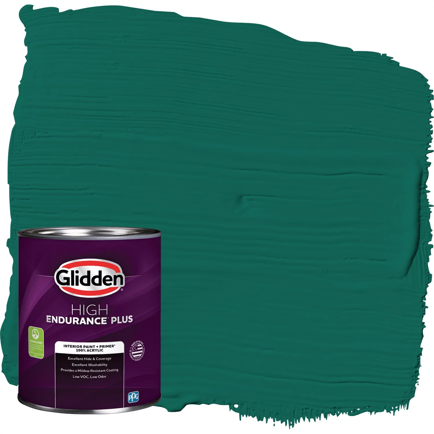 Glidden HEP Interior Paint + Primer Deep Veridian / Green, Eggshell, 1 Quart