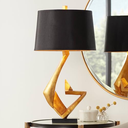 Possini Euro Design Zeus Mid Century Modern Glam Luxury Table Lamp 28.5