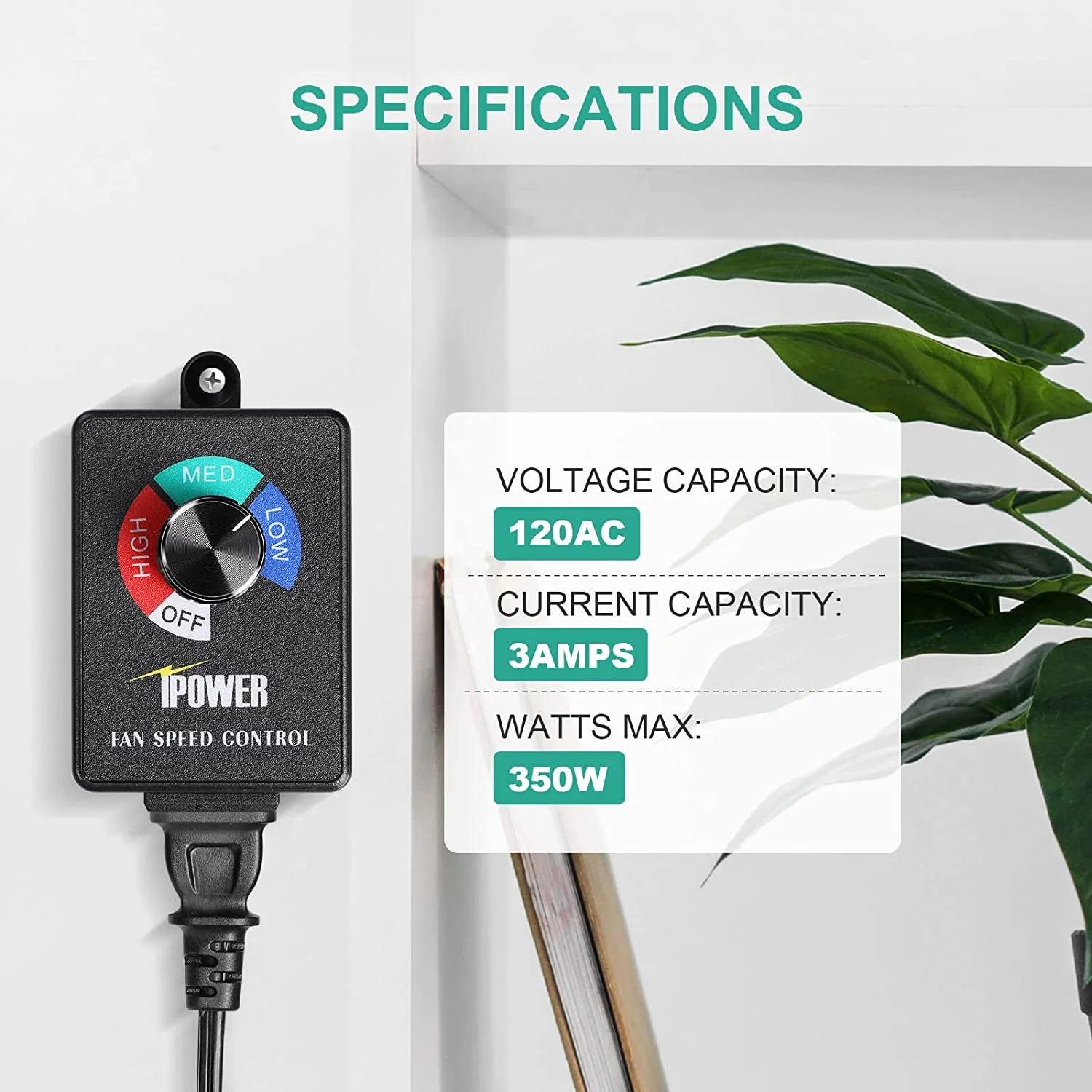 iPower 6-Pack Exhaust Variable Vent Adjuster Inline Duct Fan 350W HVAC Speed Controller, 6 Pack