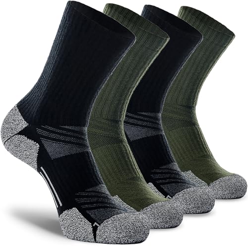 CWVLC Crew Hiking Socks, Cushion, Moisture Wicking, Arch Compression Boot Socks