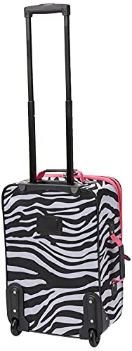 Rockland Fashion Softside Upright Luggage Set, Expandable, Kensington, Black and White, 2-Piece(14/19)