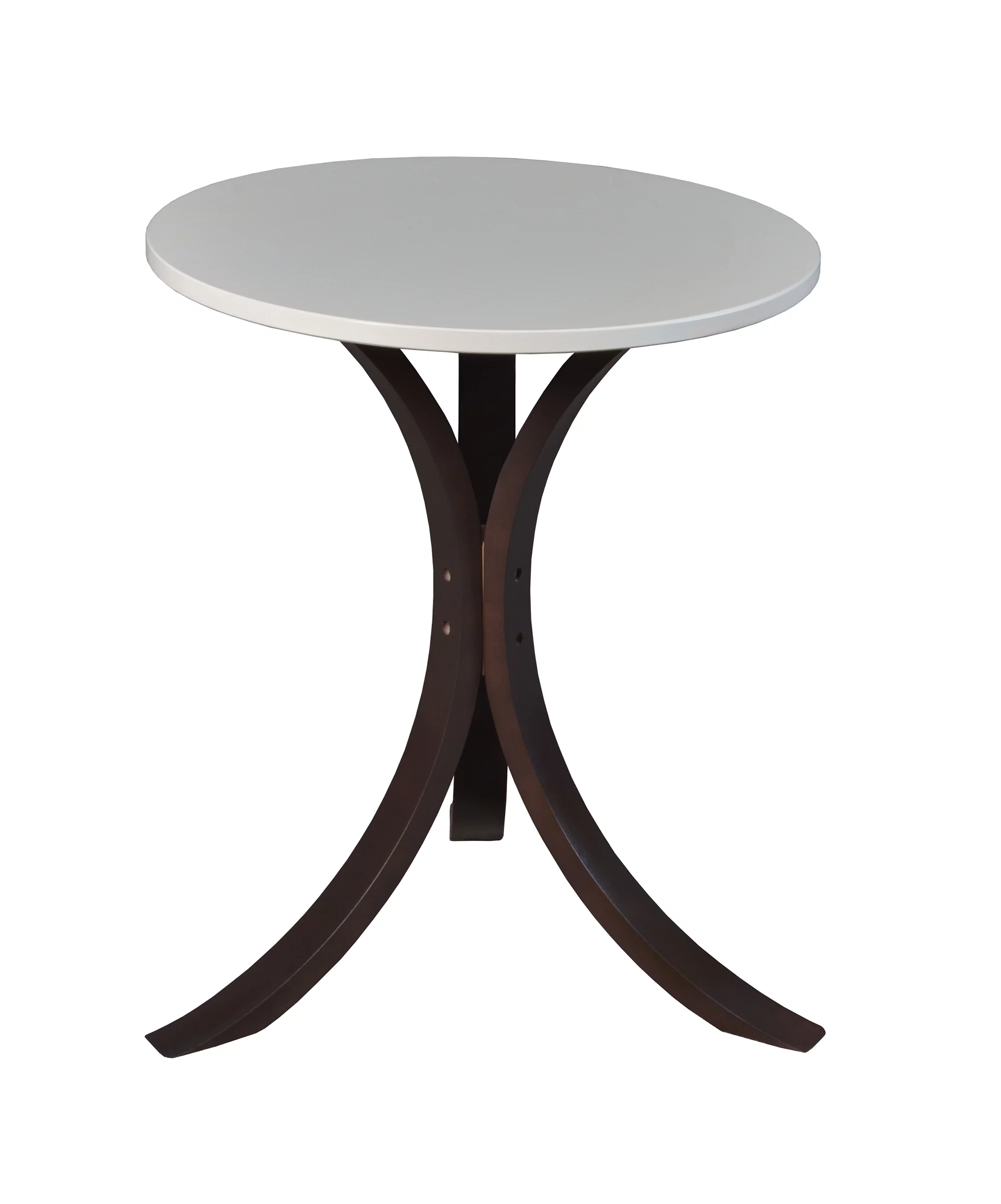 Niche Mia Bentwood Round Accent Side Table- Mocha Walnut Beige