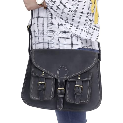 14 Inch Leather Purse Women Shoulder Bag Crossbody Satchel Ladies Tote Travel Purse Genuine Leather