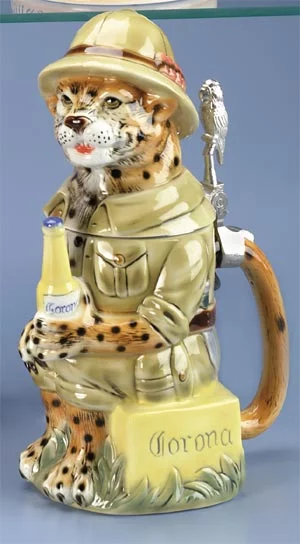 Corona Jaguar 3D Limited Edition Porcelain Beer Stein #6716
