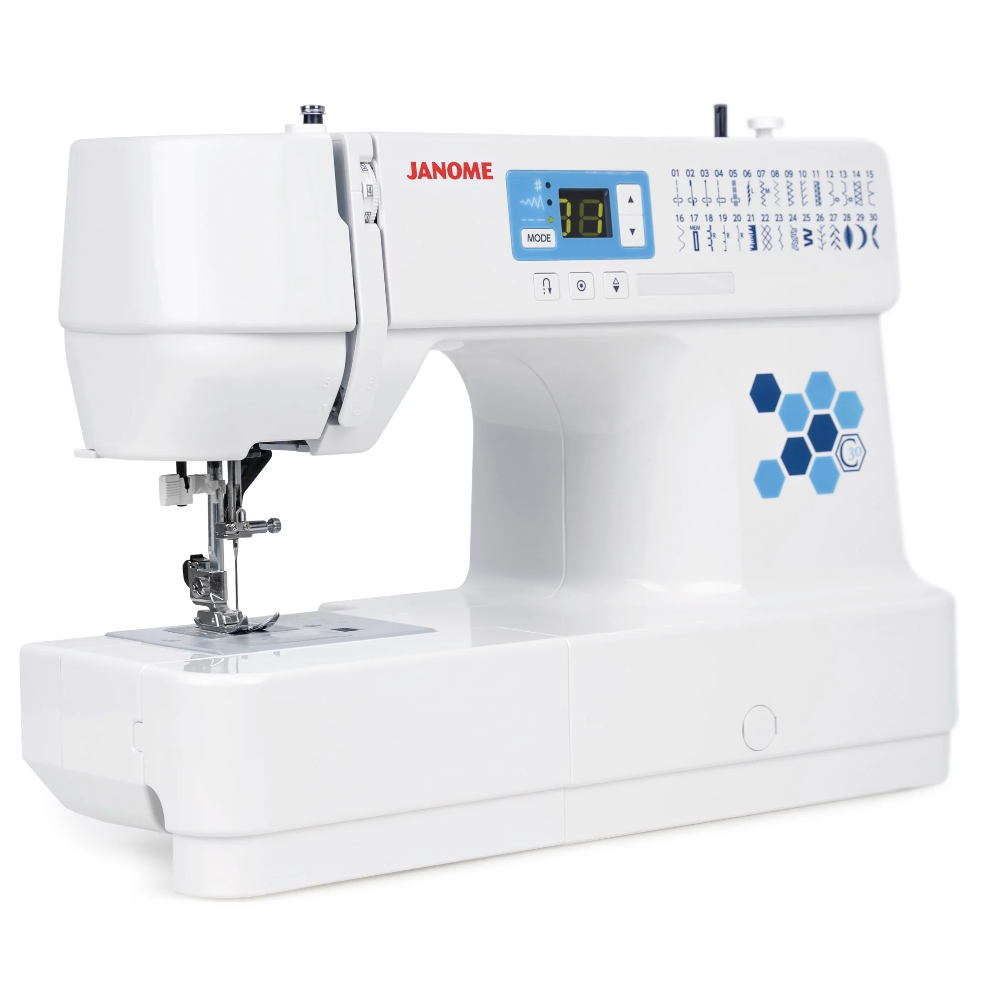 Janome C30 Computerized Sewing Machine with 30 Stitches, Including Buttonhole, and Easy to Read Screen