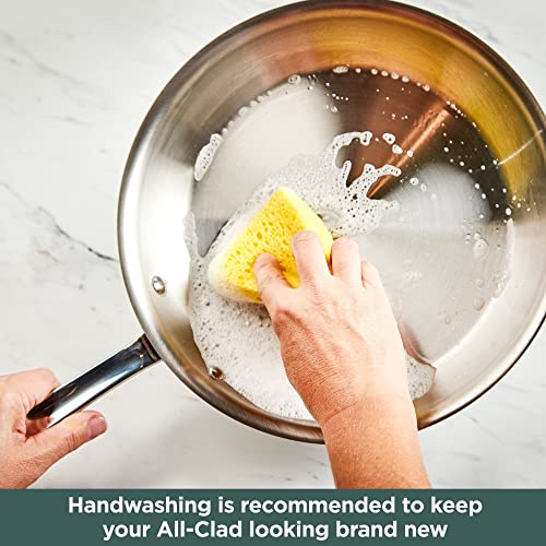 All-Clad D5 5-Ply Brushed Stainless Steel Universal Pan 4.5 Quart Induction Oven Broiler Safe 600F Pots and Pans, Cookware Silver