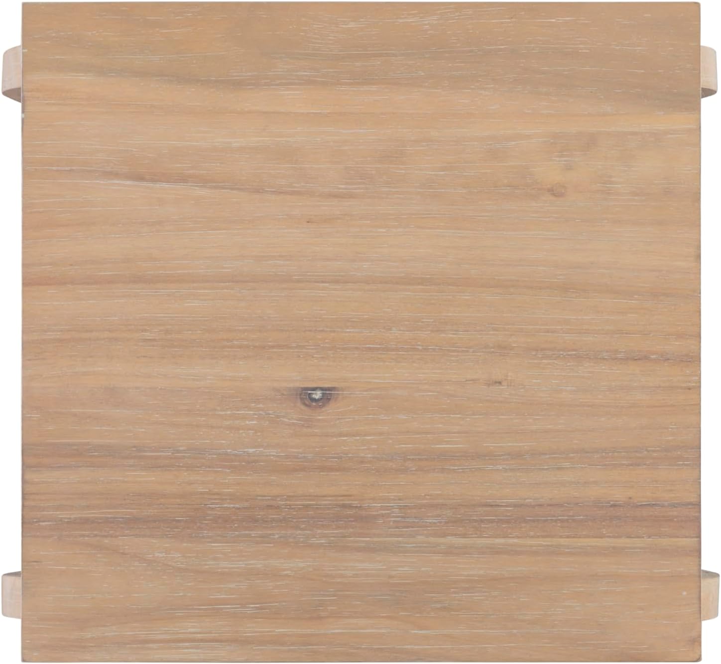 Powell Natural Braxton Wooden Side Table with Curved Legs and Two Display Shelves