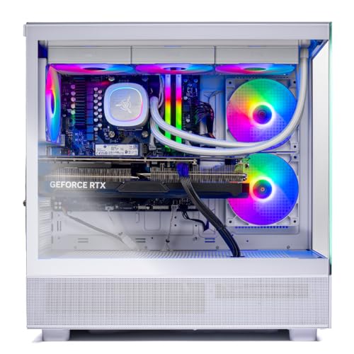 Skytech Gaming Azure 3 Desktop PC, Ryzen 7 9700X 3.8 GHz (5.5GHz), NVIDIA RTX 5060, 1TB NVMe SSD, 32GB DDR5 RAM 6000 RGB, 850W Gold ATX 3 PSU, 360mm ARGB AIO, Wi-Fi, Win 11