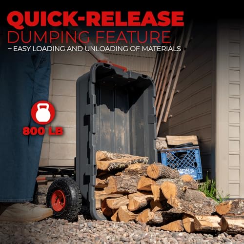 XtremepowerUS 2-in-1 Convertible Handle Heavy Duty Garden Cart Dump Wagon Utility 800-Pound Dump Cart Utility Cart for Yard, Farm 10