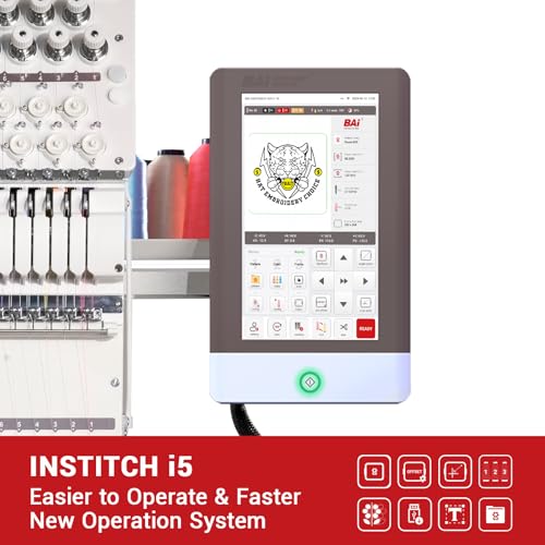 BAi THE MIRROR Embroidery Machine With 15 Needle,1200SPM Max Speed Commercial Embroidery Machine,13.7x19.7 Inches Embroidery Area,Wifi Available 10