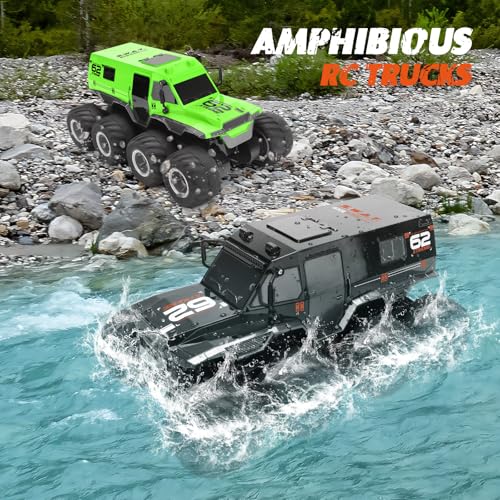 RC Trucks 8WD Offroad Waterproof,50Mins Playing Time Battery,1: 12 Large Remote Control Monster Truck for Boys Girls,Amphibious Gift Toy for Kids Age 6 7 8 9 10 11