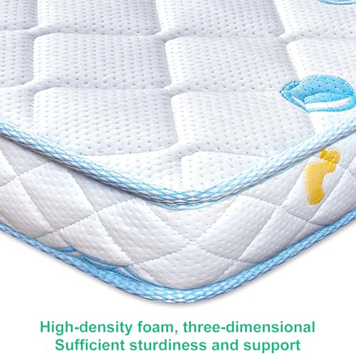 Premium Crib & Toddler Mattress,100% Knitted Fabric, Premium Fleece Surface-Hypoallergenic, 5