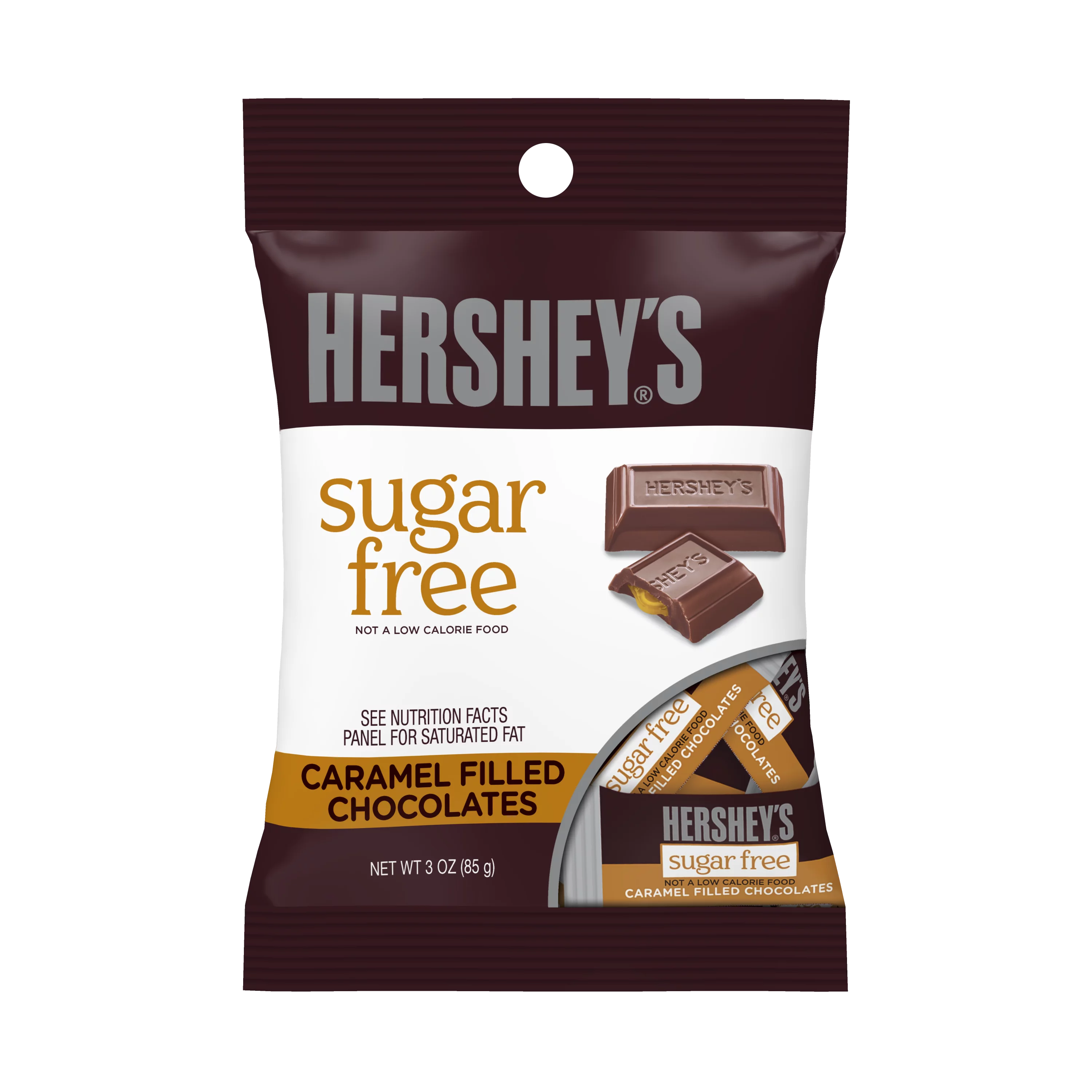 Hershey's, Sugar Free Caramel Filled Chocolate Candy, 3 Oz, 4 Pack