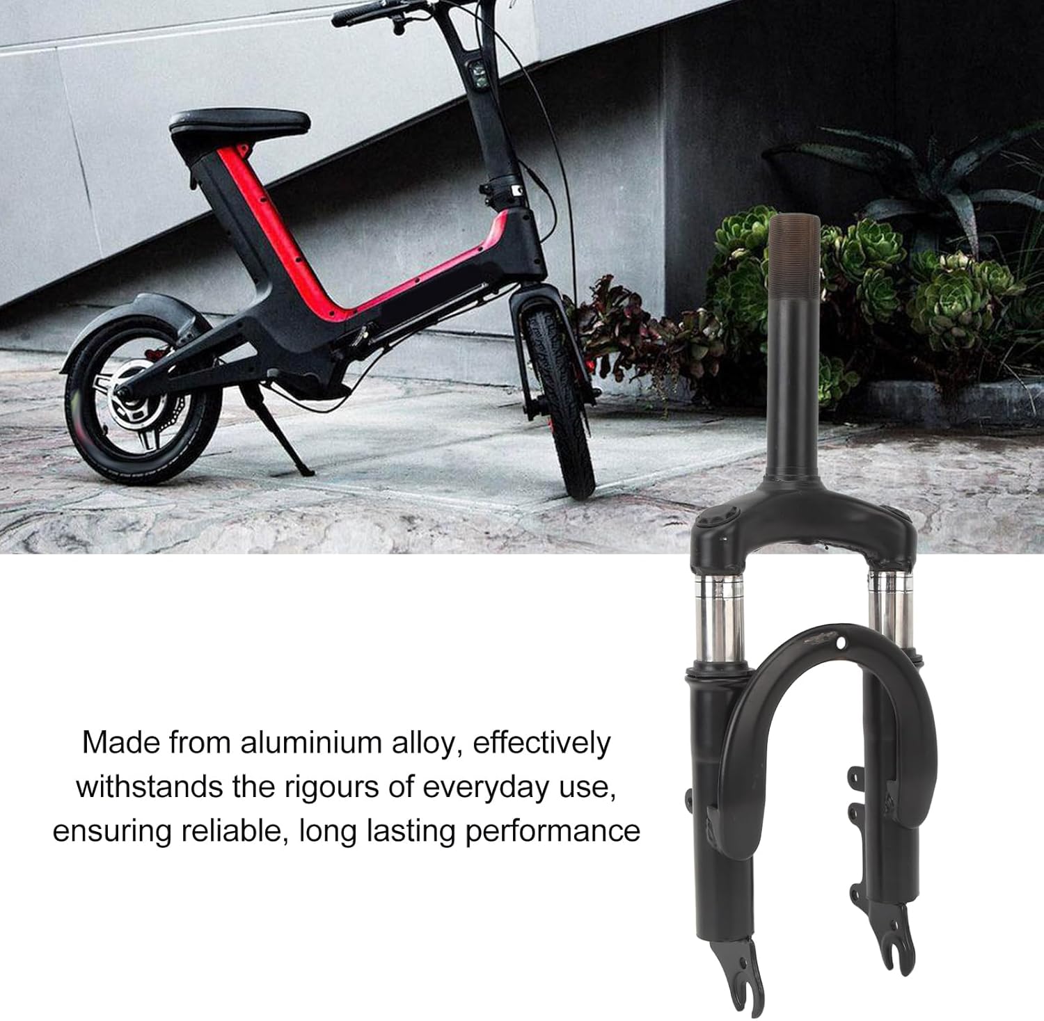 Front Shock Absorber Fork, Front Fork Hydraulic Shock Absorber Aluminium Alloy Suspension Forks for Electric Scooter Motorcycle Electric Bicycle, for 14 inch Tires for Wheels