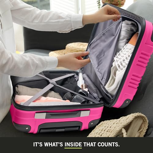 Kenneth Cole REACTION Out of Bounds Lightweight Hardshell 4-Wheel Spinner Luggage, Cobalt Blue, 20-Inch Carry On