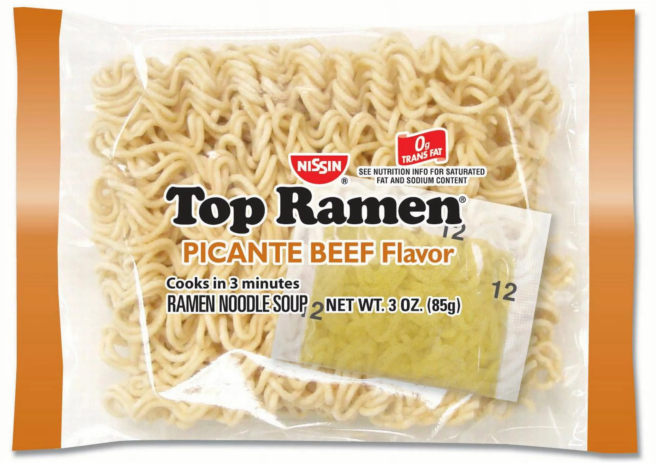(24 Packs) Nissin Top Ramen Picante Beef Flavor, 3 oz