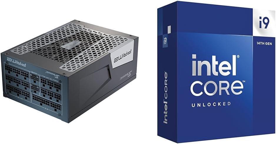 Seasonic Prime ATX 3.0 TX-1600, 1600W 80+ Titanium, Full Modular, Fan Control in Fanless & Intel® CoreTM i9-14900K New Gaming Desktop Processor 24 (8 P-cores + 16 E-cores)