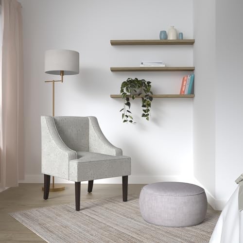 HomePop Velvet Swoop Arm Accent Chair, Suri Blue